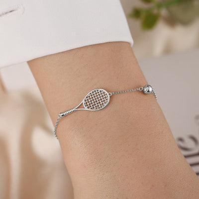 LoveMatch Tennis Ace Racquet Bracelet Silver