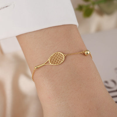 LoveMatch Tennis Ace Racquet Bracelet Gold