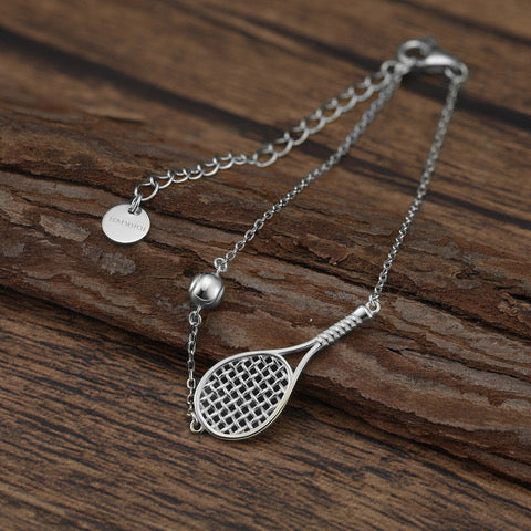 LoveMatch Tennis Ace Racquet Bracelet Silver