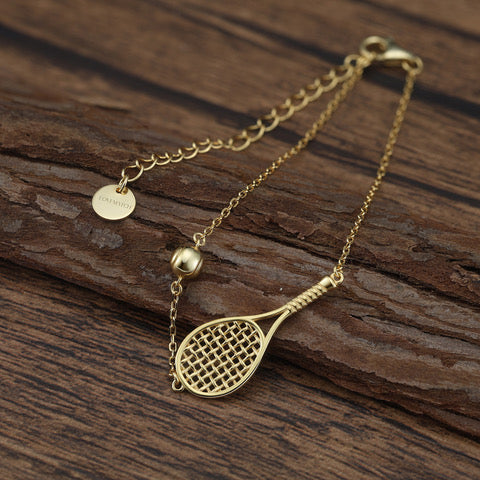 LoveMatch Tennis Ace Racquet Bracelet Gold