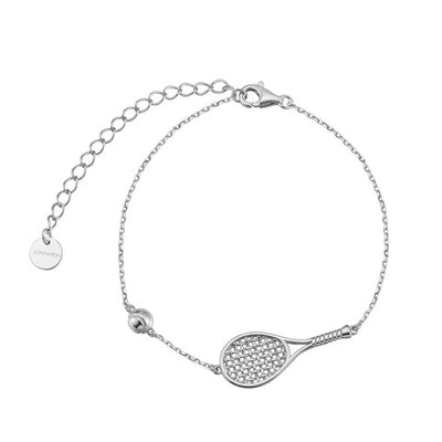 LoveMatch Tennis Ace Racquet Bracelet Silver