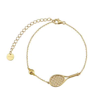 LoveMatch Tennis Ace Racquet Bracelet Gold