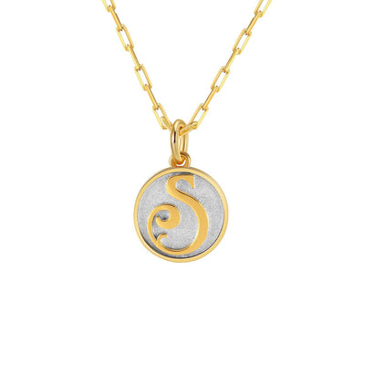 Saints Dainty Fancy Initial Pendant Necklace A-Z