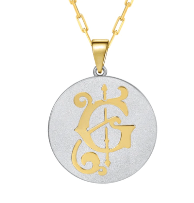 Saints & Saviors Fancy Initial Pendant Necklace A-Z