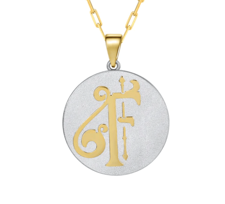 Saints & Saviors Fancy Initial Pendant Necklace A-Z