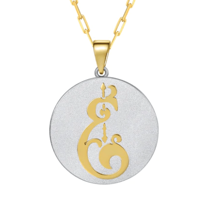 Saints & Saviors Fancy Initial Pendant Necklace A-Z