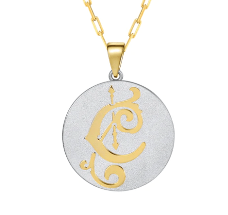 Saints & Saviors Fancy Initial Pendant Necklace A-Z