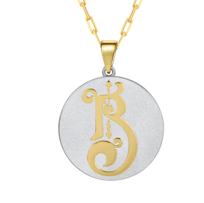 Saints & Saviors Fancy Initial Pendant Necklace A-Z