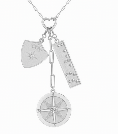 Saints Protected Wanderer Charm Necklace Silver