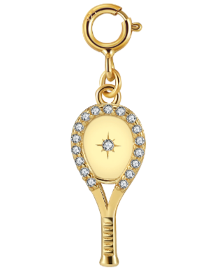 LoveMatch Grande Racquet Tennis Charm Gold