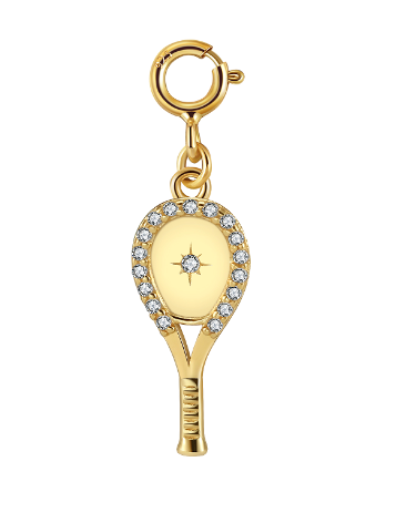 LoveMatch Dainty Racquet Tennis Charm Gold