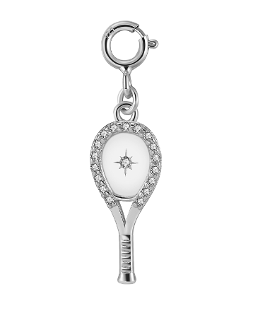 LoveMatch Dainty Racquet Tennis Charm Silver