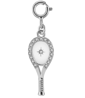 tennis racquet charm, silver tennis racket charm, tennis charms, tennis jewelry