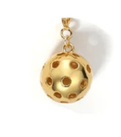 Pickleball Ball Bling Clip-on Charm Gold