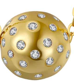 Pickleball Ball Bling Clip-on Charm Gold