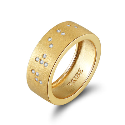 Touchstone Tribe Band Ring Brushed Gold