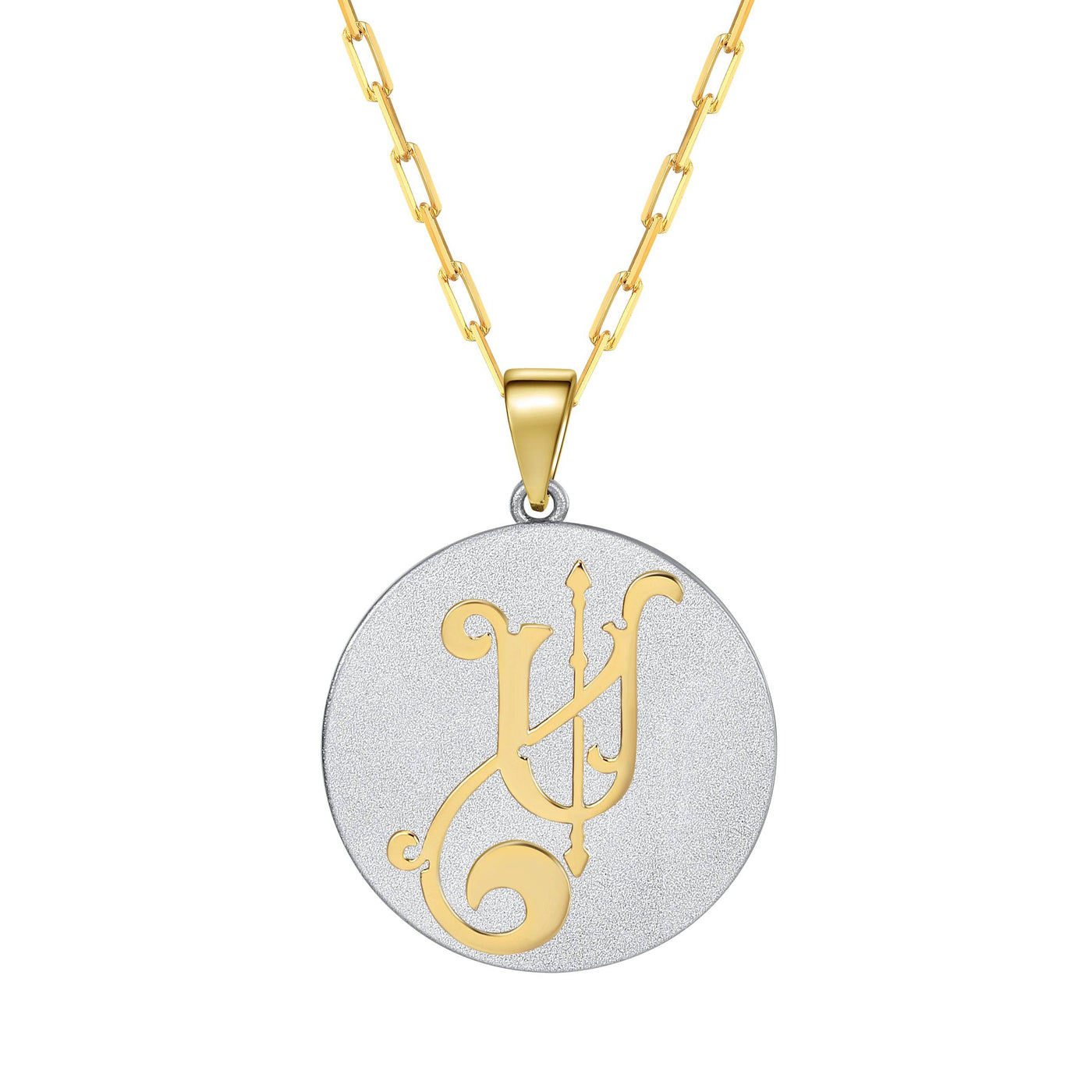 Saints & Saviors Fancy Initial Pendant Necklace A-Z