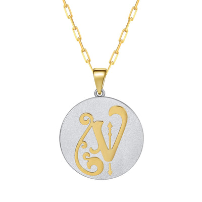 Saints & Saviors Fancy Initial Pendant Necklace A-Z