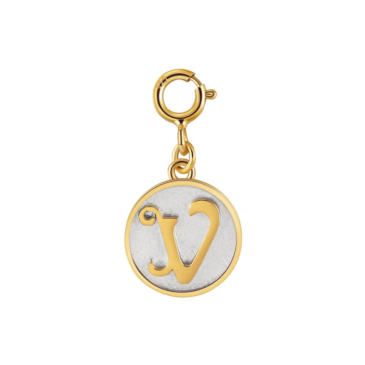 Saints Dainty Fancy V Initial Clip on Pendant