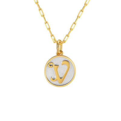 Saints Dainty Fancy Initial Pendant Necklace A-Z