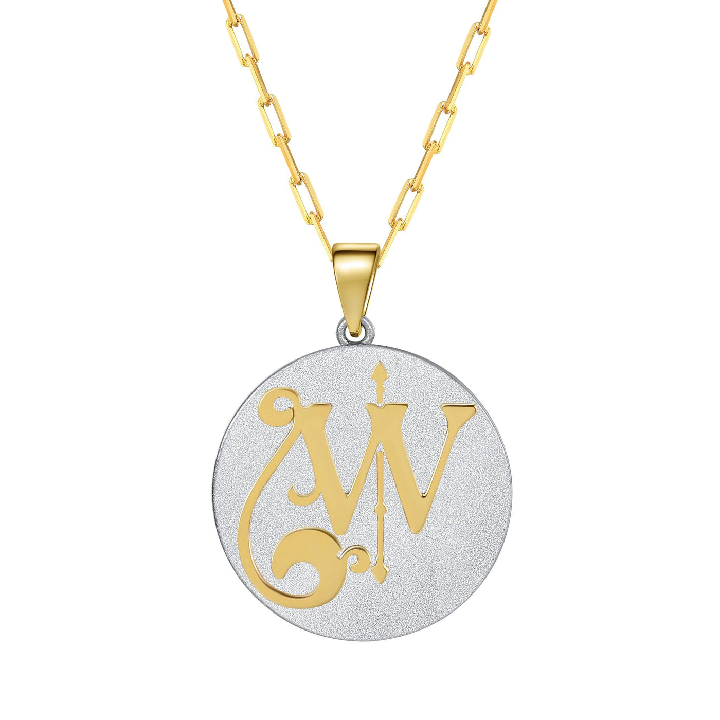 Saints & Saviors Fancy Initial Pendant Necklace A-Z