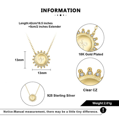 friendship necklace size and finish information