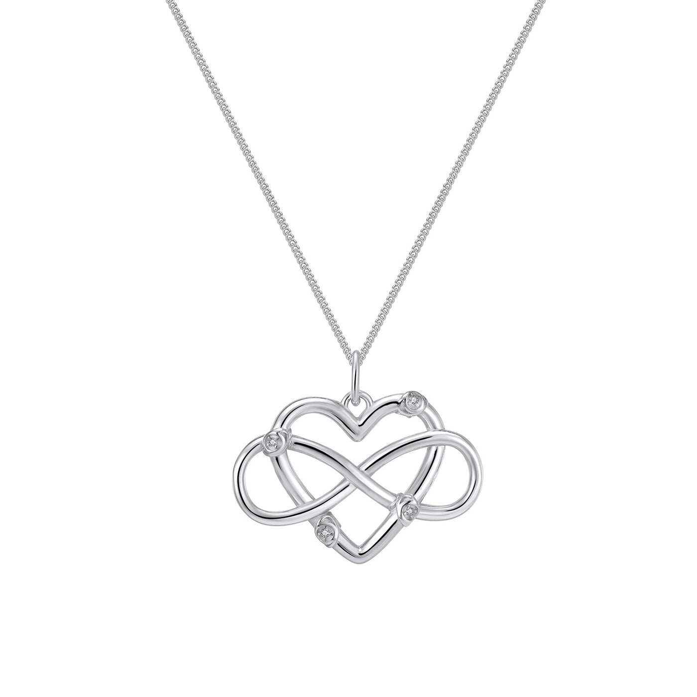 INfinity with heart silver necklace