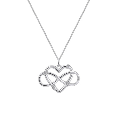 INfinity with heart silver necklace