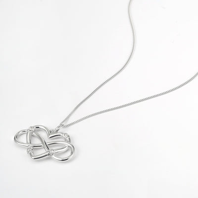 Endless Love INfinity Heart necklace Silver