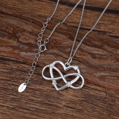 Endless Love Heart Infinity Necklace Silver