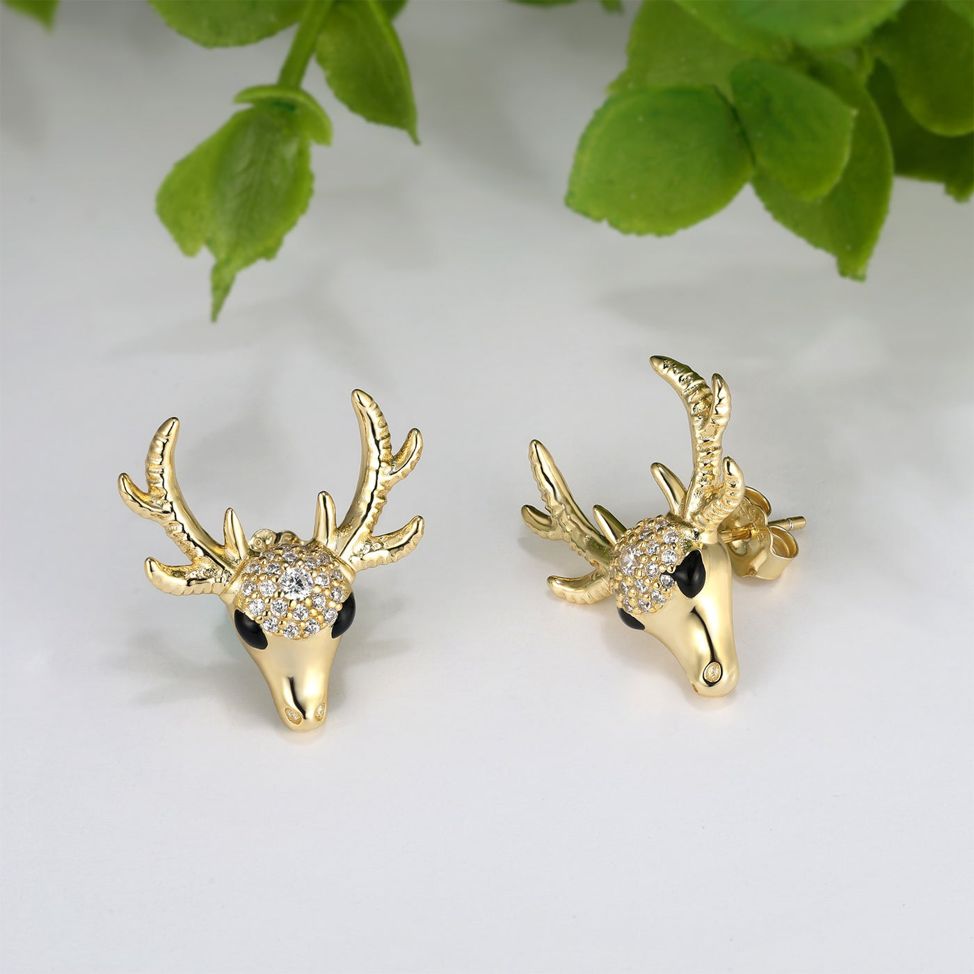Everwild Dainty Deer Stud Earrings in Gold