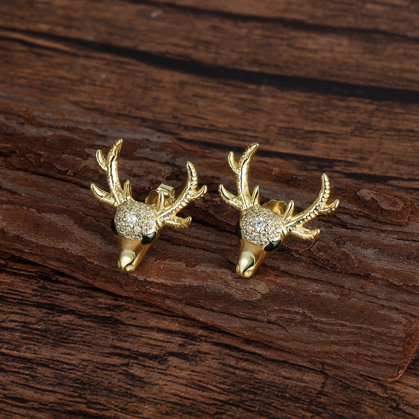 Everwild Dainty Deer Stud Earrings in Gold
