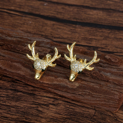 Everwild Dainty Deer Stud Earrings in Gold