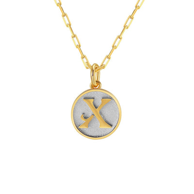 Saints Dainty Fancy Initial Pendant Necklace A-Z