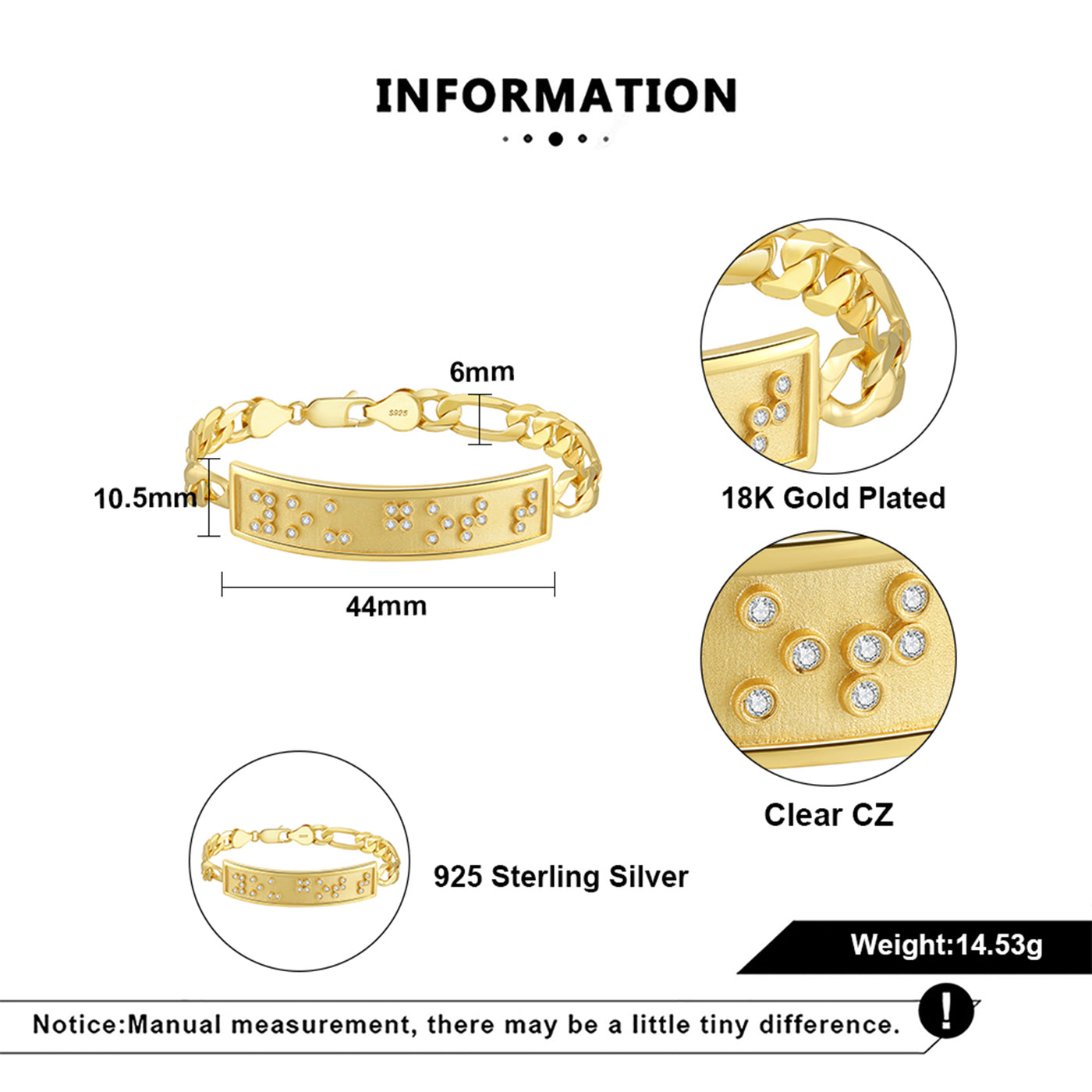 Touchstone YOU GOT THIS ID Link Bracelet in Gold sm