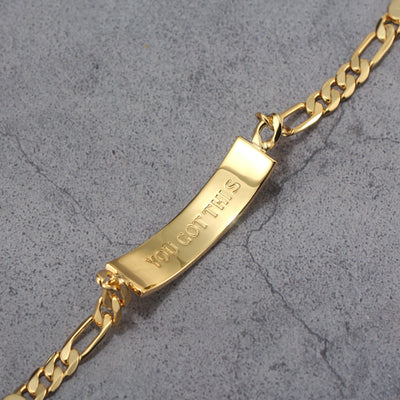 Touchstone YOU GOT THIS ID Link Bracelet in Gold sm