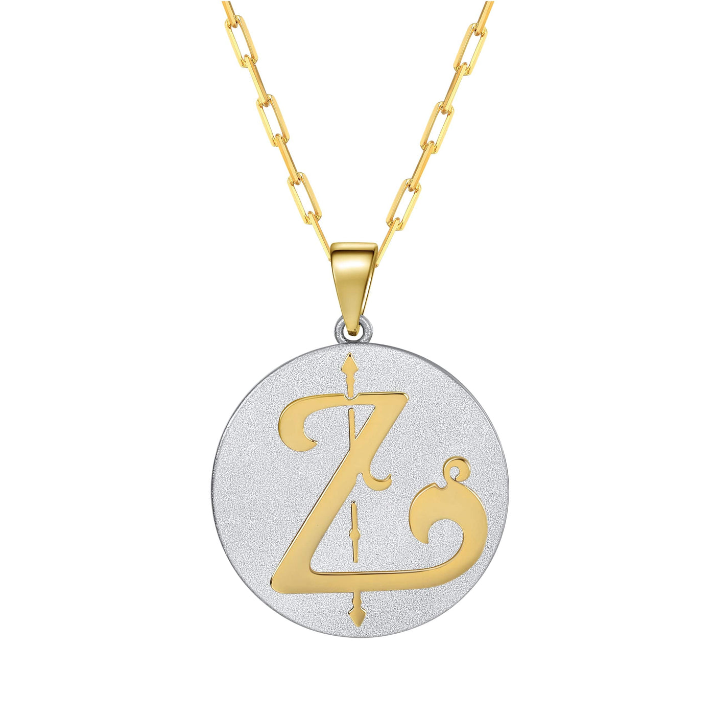 Saints & Saviors Fancy Initial Pendant Necklace A-Z