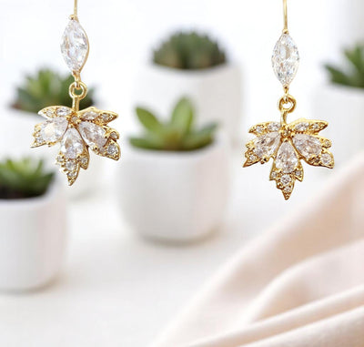 Saints Leaf Drop Earrings