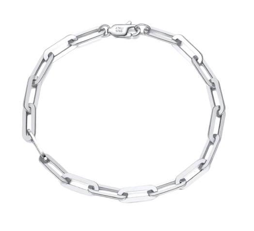 X Bracelet Large Clip Link Silver