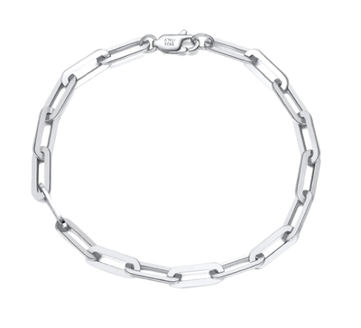 X Bracelet Large Clip Link Silver