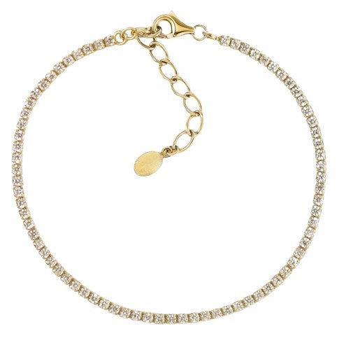 X Bracelet Tennis Crystal and Gold