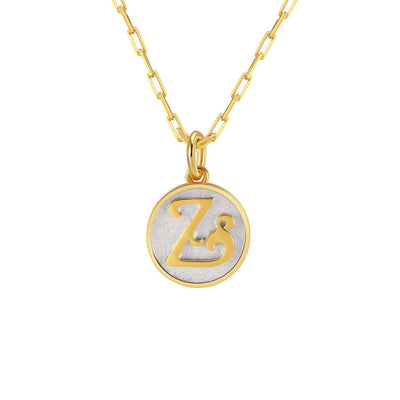 Saints Dainty Fancy Initial Pendant Necklace A-Z