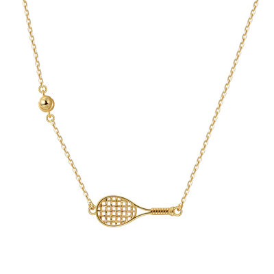 LoveMatch Tennis BABY ACE Gold Racket and Ball Necklace