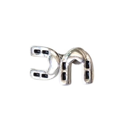 Dark Horse Horseshoe Stud Earrings - These silver stud earrings feature a unique horseshoe design
