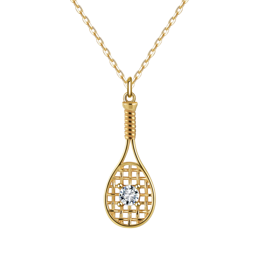 gold diamond tennis necklace pendant