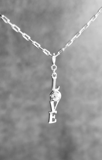 LoveMatch Tennis LOVE Pendant Necklace Silver