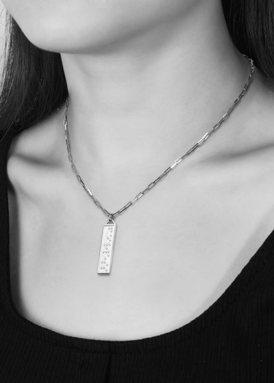 Touchstone BELOVED Bar Silver Necklace