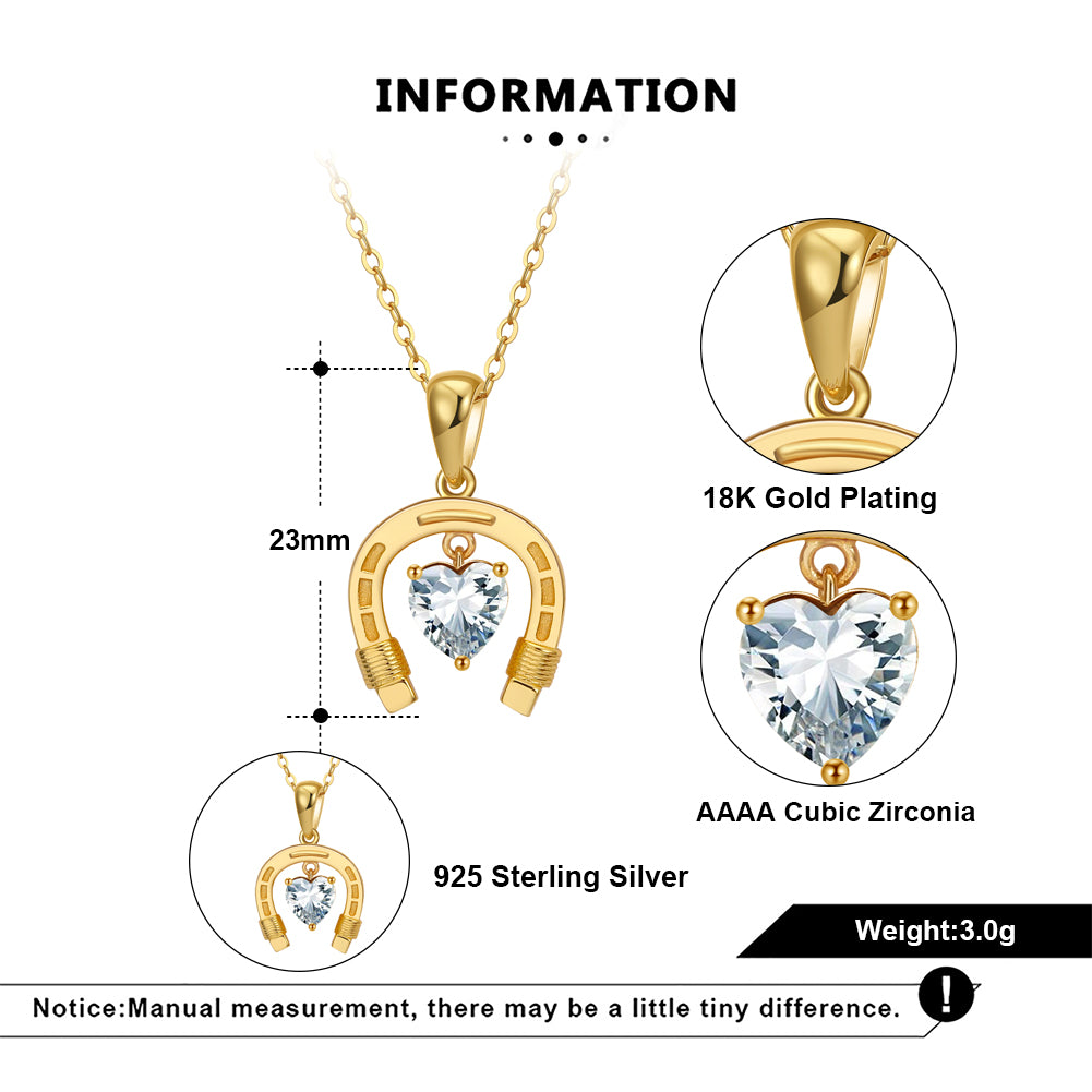 Horseshoe Heart Birthstone Necklace Specifications | Dark Horse Collection by Everwild Desings