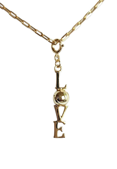 LoveMatch Tennis LOVE Pendant Necklace Gold