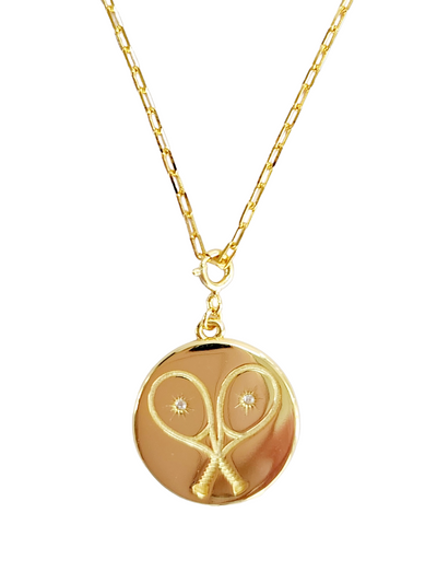 LoveMatch Tennis Heart Pendant Necklace Gold